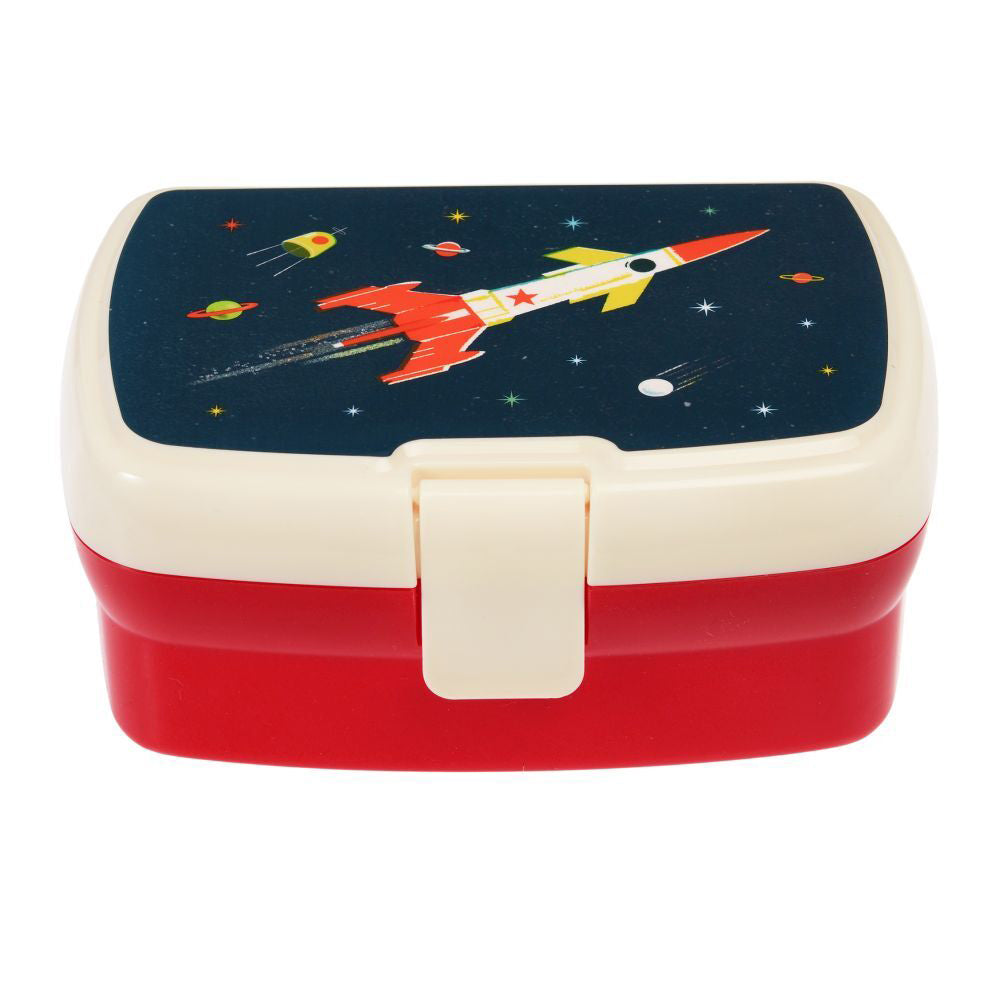 2PK Rex London Kids Plastic Lunch Box Rectangle 17x13cm - Space Age