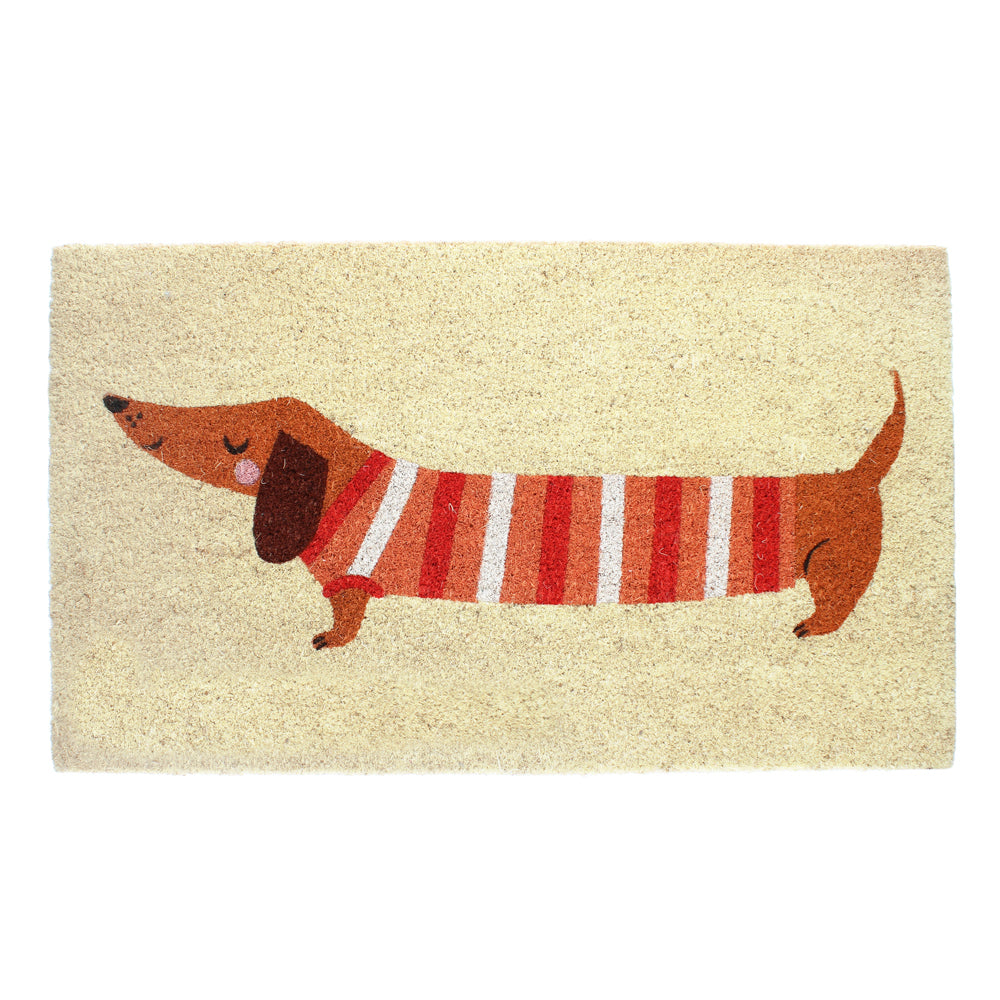 Rex London Coir Outdoor Doormat 73×43cm - Sausage Dog