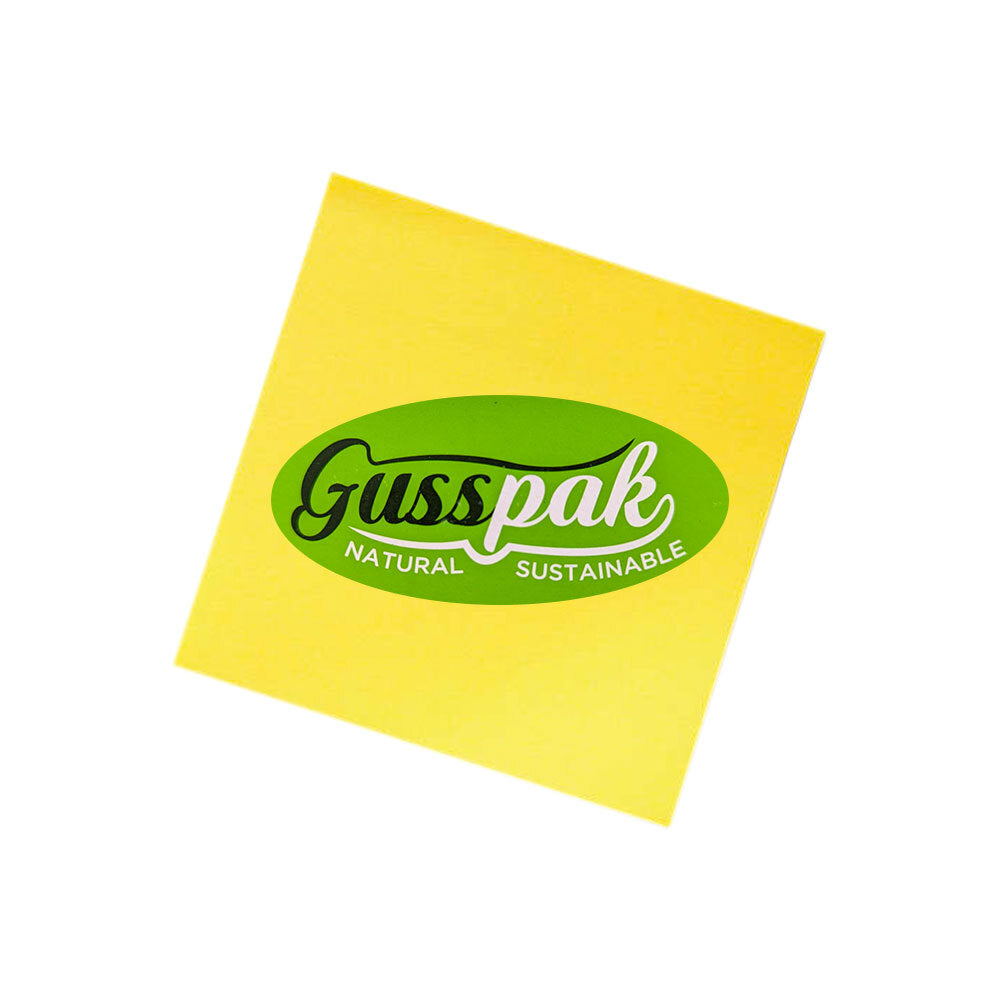 4PK 12pc Gusspak Stick On Notes 76mm x 76mm Yellow 100 Sheets/Pad