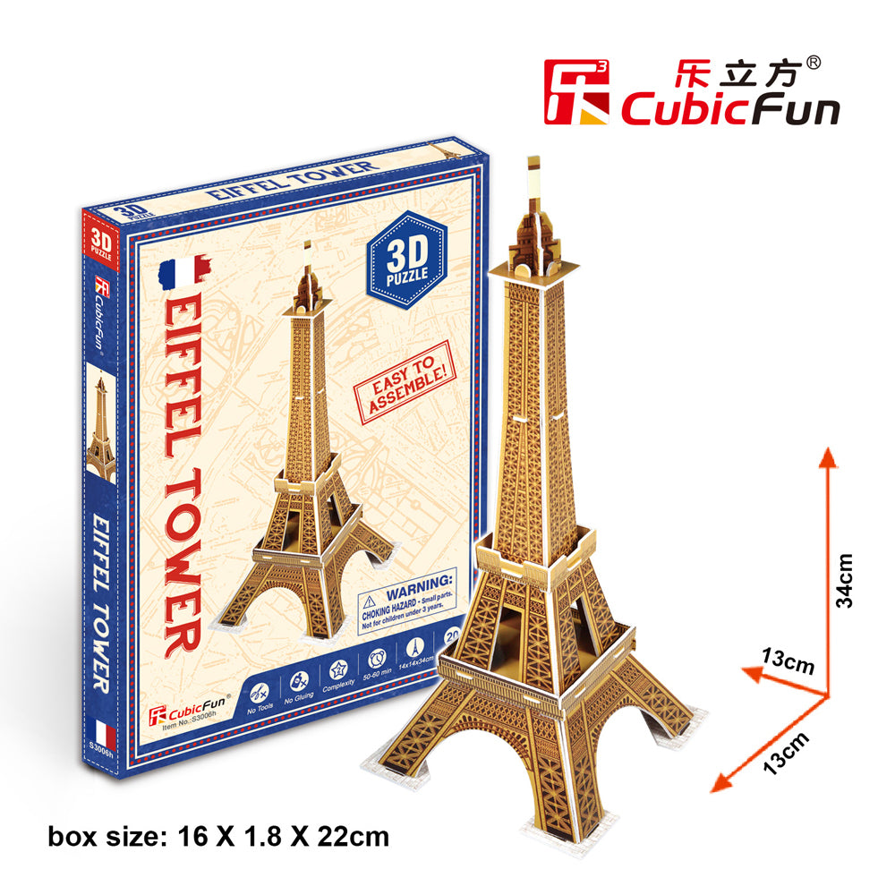 2x 20pc CubicFun Eiffel Tower 3D Puzzle Kids/Children Building Toy 4y+