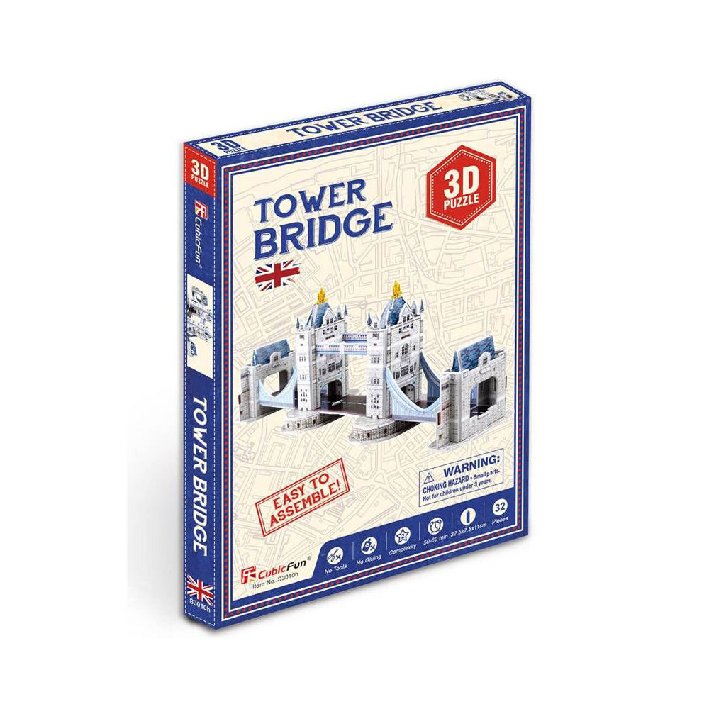 2pc Cubic Fun Tower Bridge and Statue of Liberty Kids/Childrens 3D Puzzles 8y+