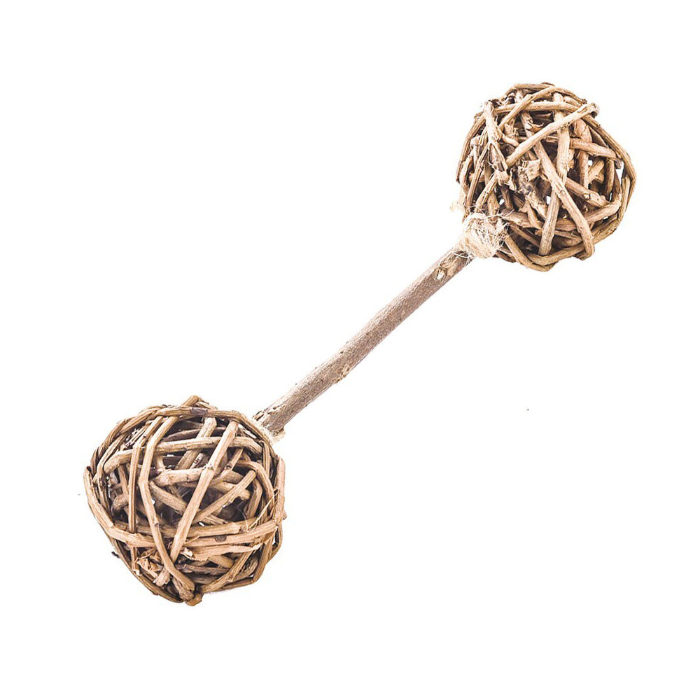 3PK Nature Island Willow Dumbbell Rabbit/Guinea Pig Small Pet Play/Chew Toy Natural