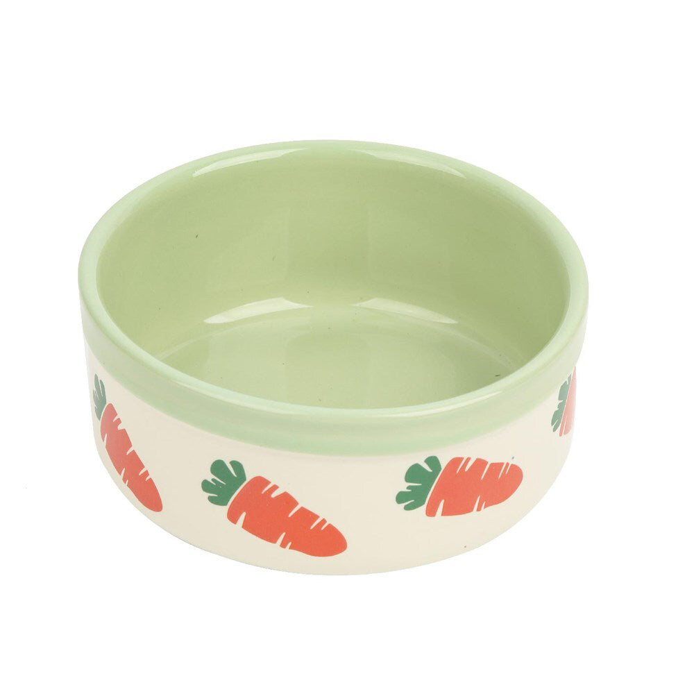 2PK Nature Island Carrot 12.5cm Ceramic Water/Food Feeding Cat/Dog Pet Bowl Green