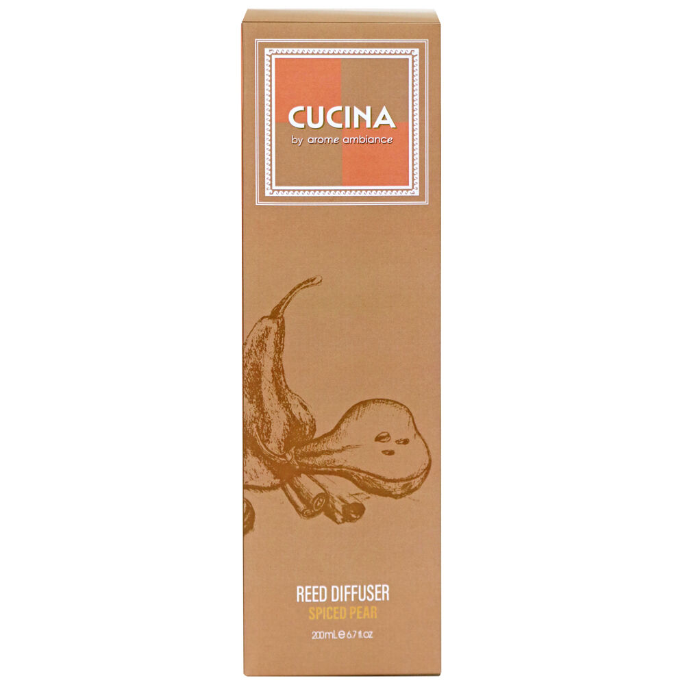 Arome Ambiance Cucuna Diffuser Spiced Pear Fragrance Oil w/ 8 Reeds 200mL