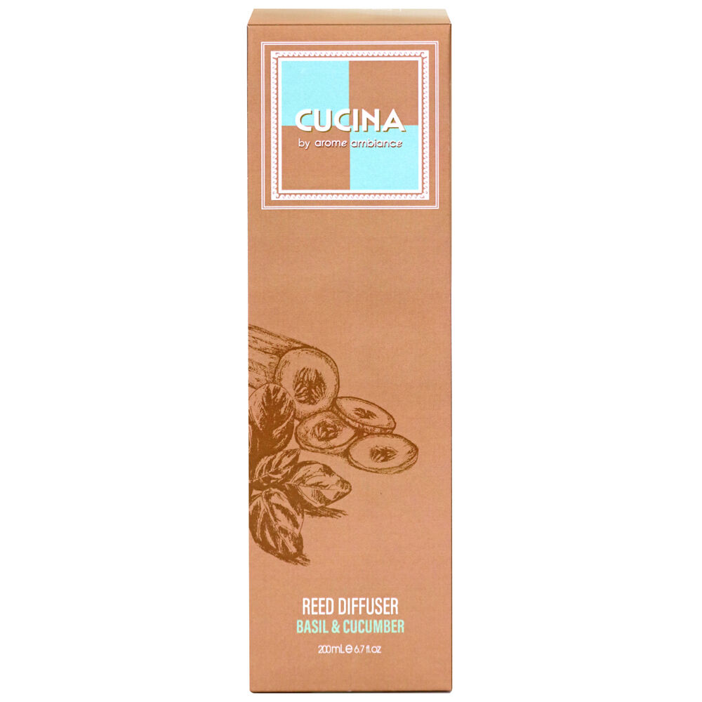 Arome Ambiance Cucuna Diffuser Basil & Cucumber Fragrance Oil w/ 8 Reeds 200mL