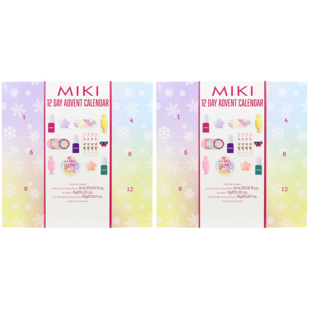 2PK Miki 12 Day Advent Calendar Cosmetic/Beauty Accessories Set