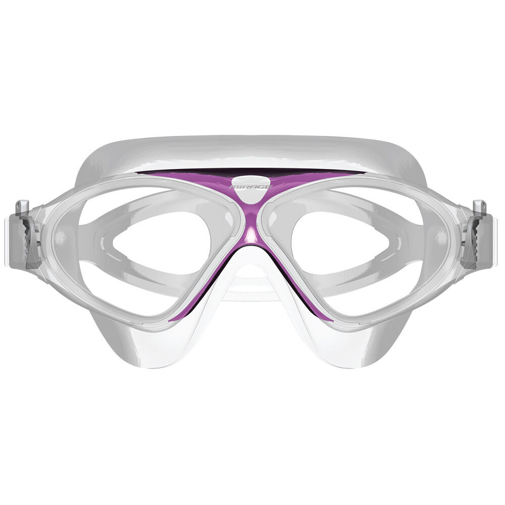 2PK Mirage Adult Lethal Oversized Silicone Swimming Goggles Clear/Purple