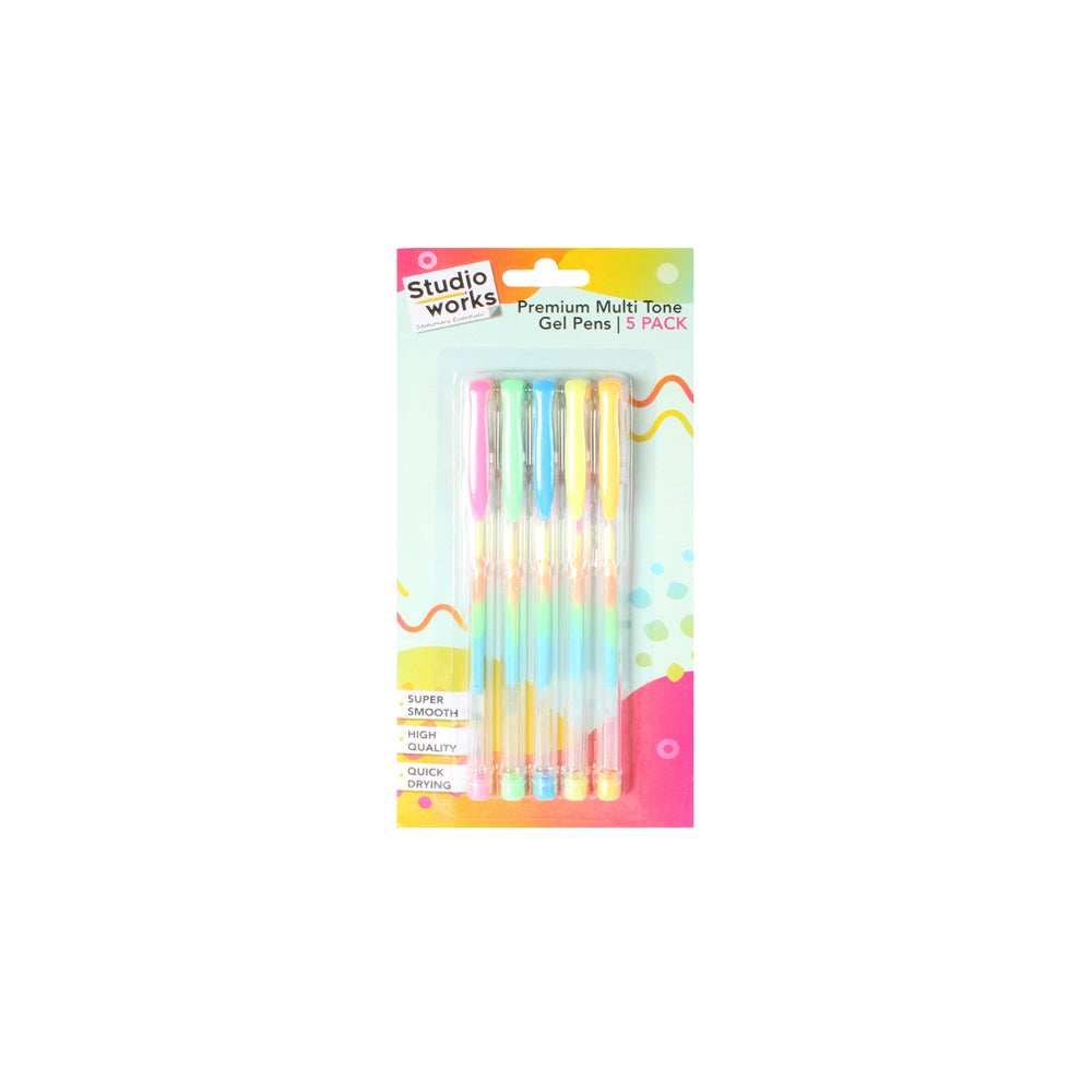 6x 5pc Studio Works Premium Multi-Tone Gel Pens 21x10x1.5cm