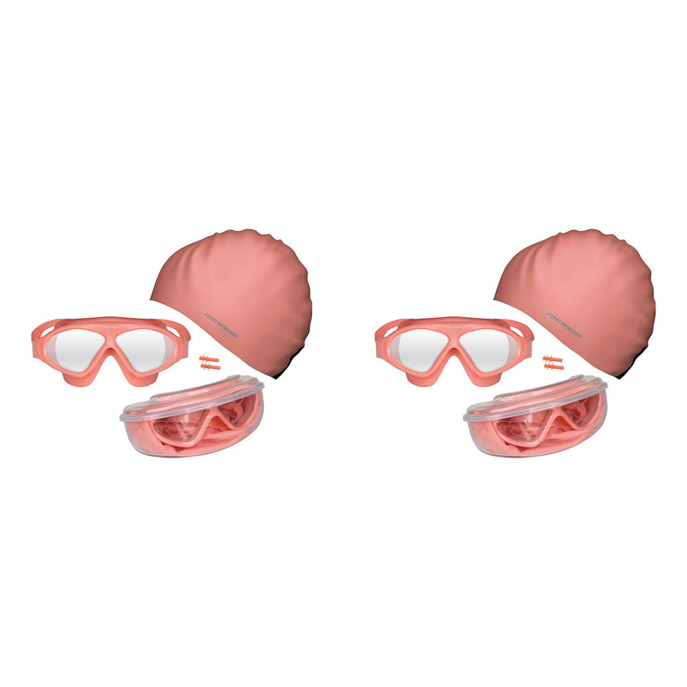 2PK Mirage Bondi Ocean Goggles/Swim Cap/Ear Plugs Swimming Pack Coral