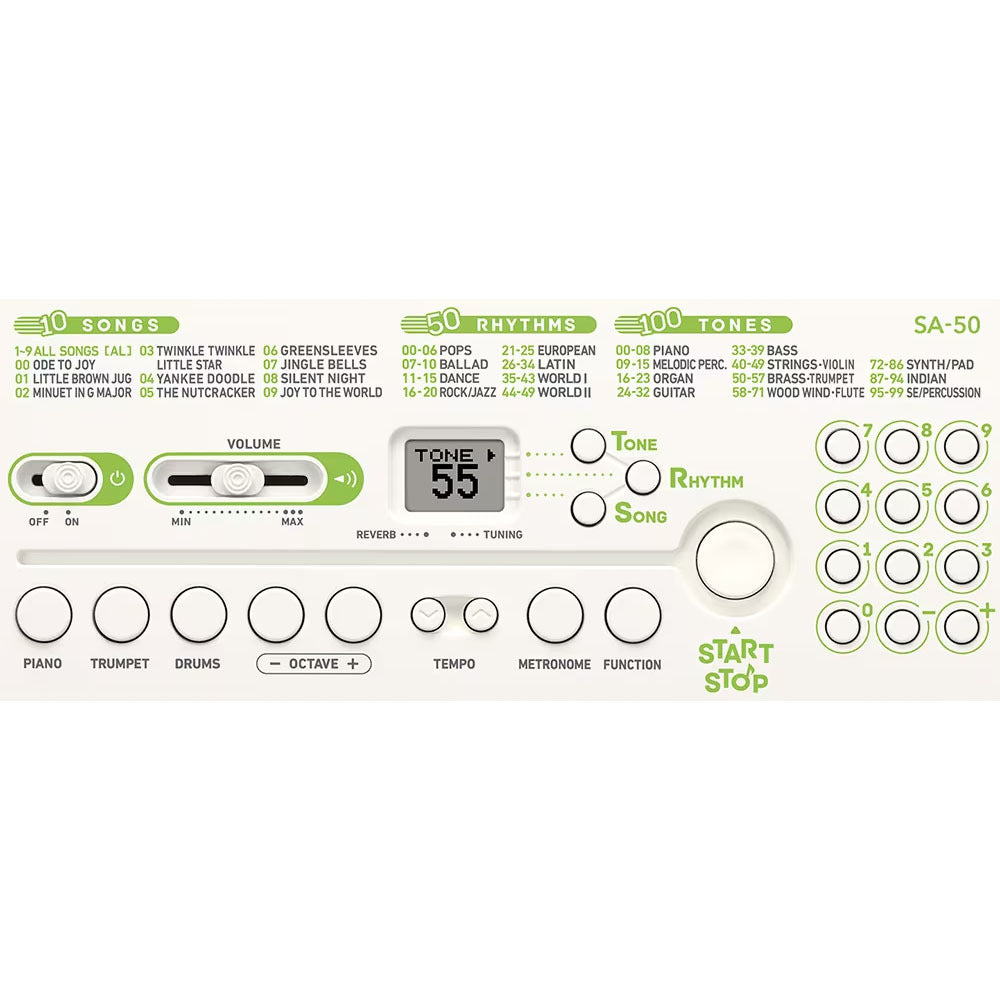 Casio SA-50 Casiotone 32 Key Mini Electric Keyboard White