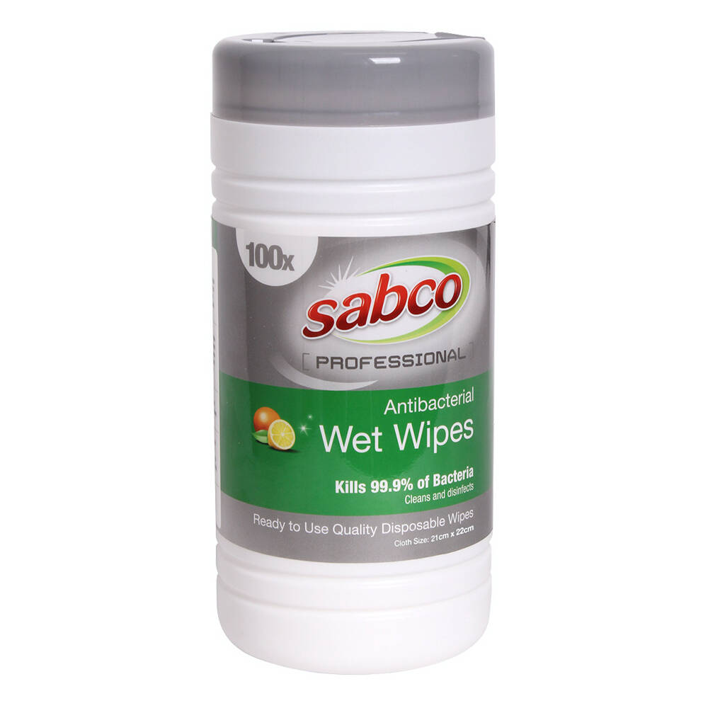 400pc Sabco Professional 21x22cm Antibacterial Wet Wipes Cleaner