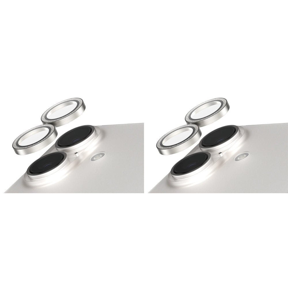 2PK PanzerGlass SAFE Cam Lens Protector For iPhone 16 Plus Glitter Silver
