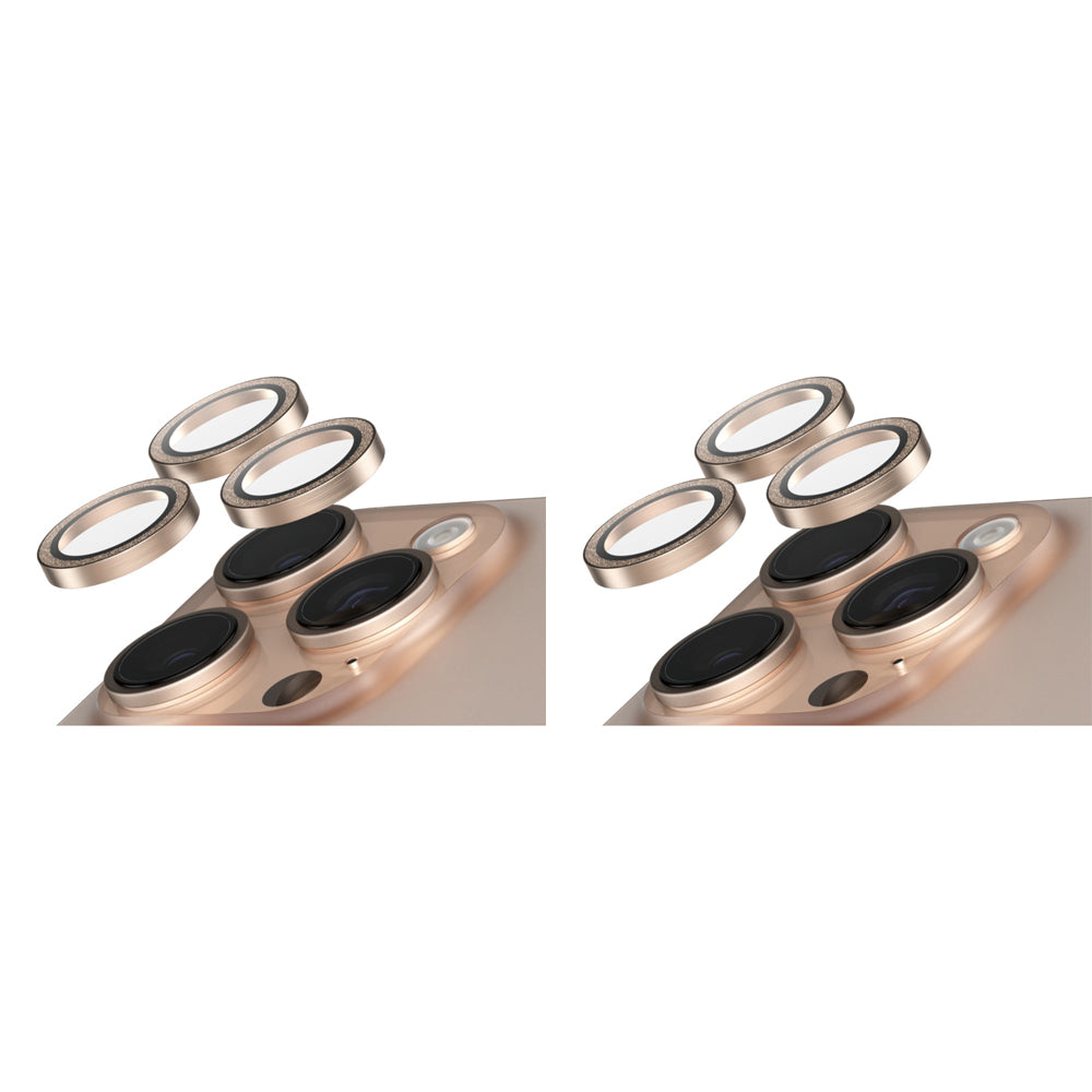 2PK PanzerGlass SAFE Cam Lens Protector For iPhone 16 Pro Max Glitter Gold