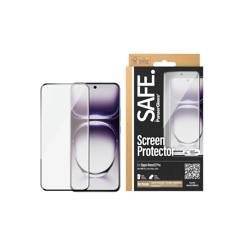 2PK PanzerGlass SAFE Glass Screen Protector For Oppo Reno12 Pro - Black