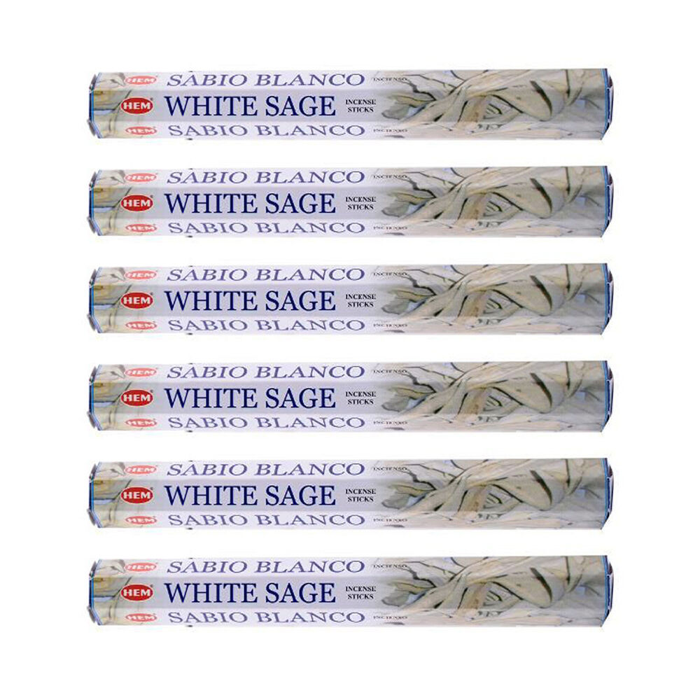 6x 20pc HEM Hexa White Sage Scent Incense Sticks Meditation Fragrance