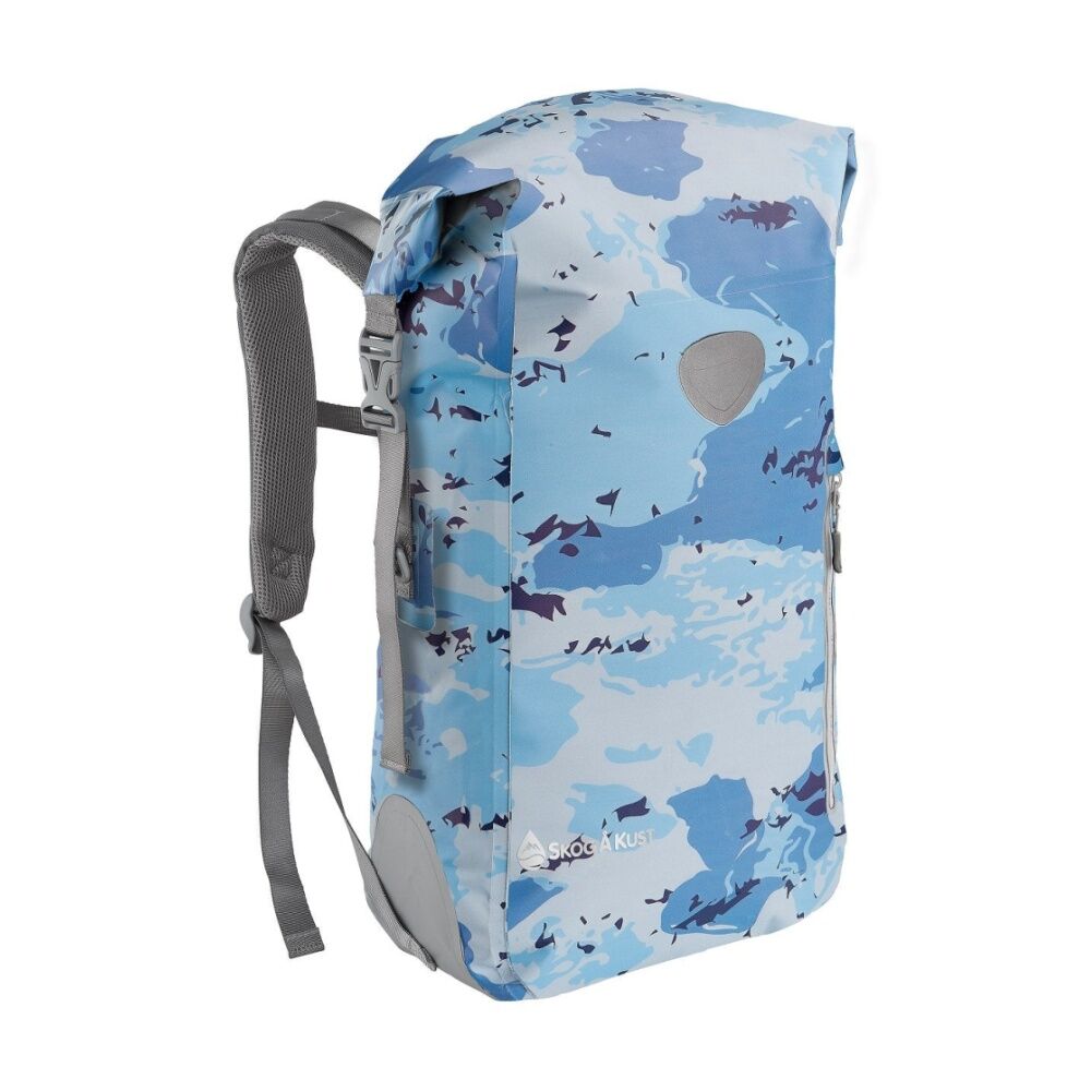 Skog A Kust Blue Dry Bag Waterproof Backpack 35L Padded Straps Reflective Trim