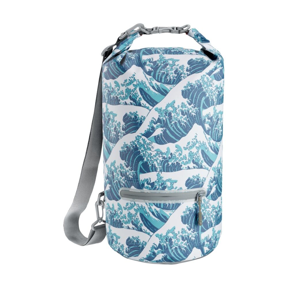 Skog A Kust Waves DrySak Waterproof Roll-Down Dry Bag Splash Pocket IPX6 10L