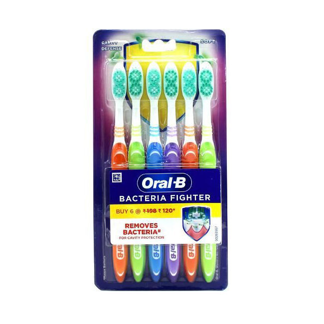 12x 6pc Oral B Bacteria Soft Standard Toothbrush Dental Care