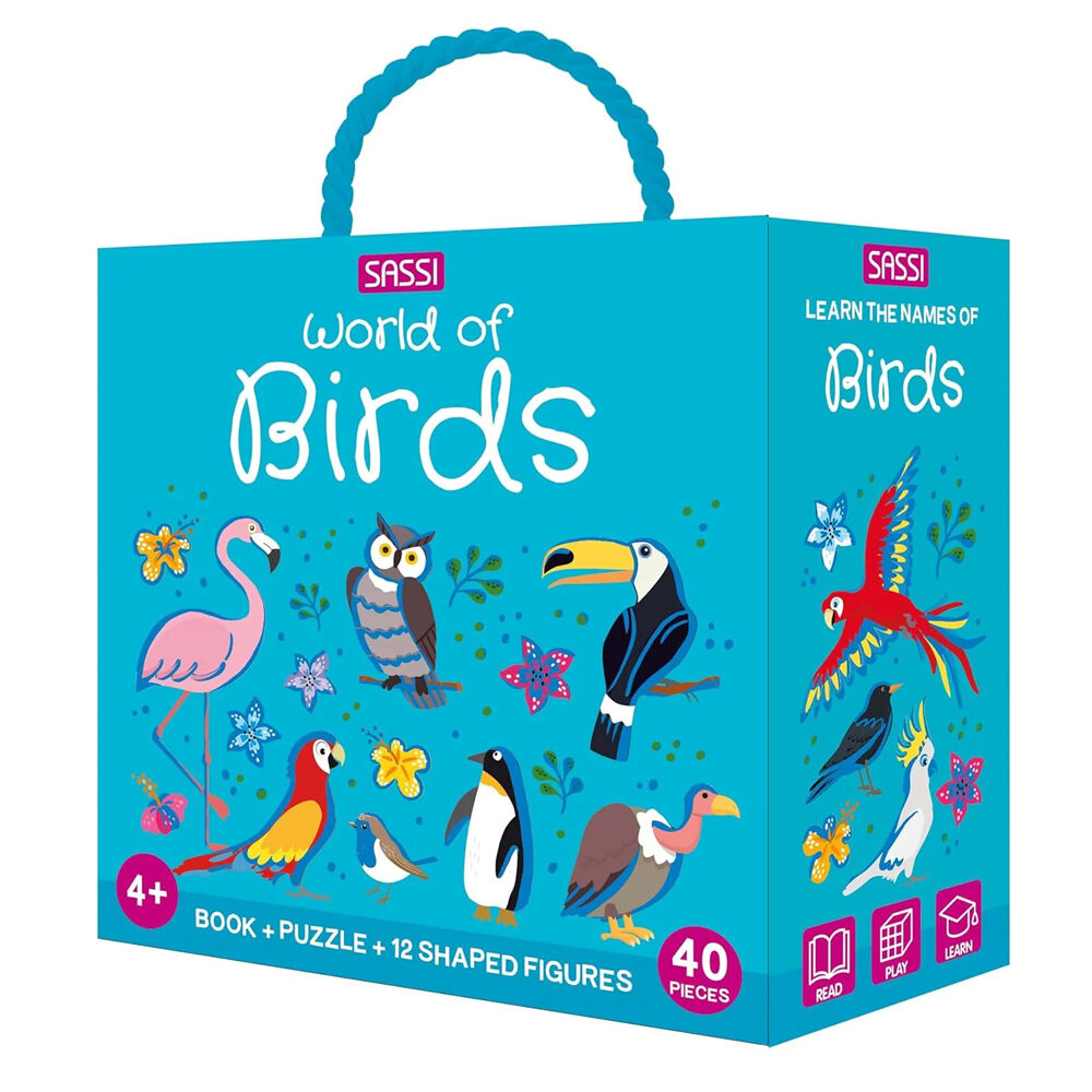 40pc Sassi 3D Puzzle & Story Book Kids Activity Set World of Birds 4y+