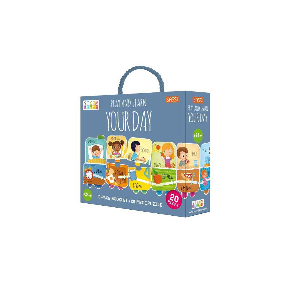 2pc Sassi My First Opposites and My First Your Day Steam Puzzles/Books Set 2y+