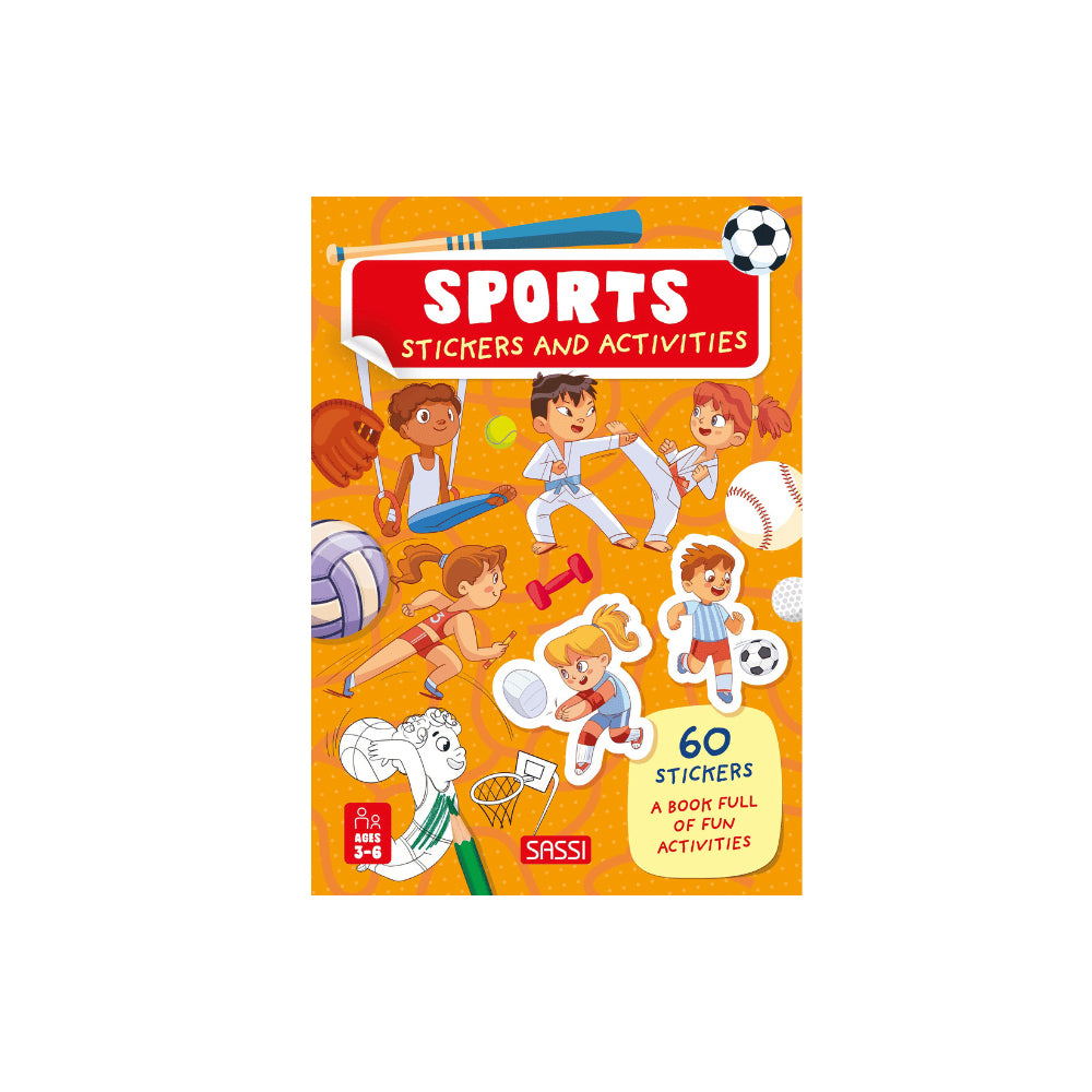 3PK Sassi Kids/Children Educational Stickers & Activities Book - Sports 3y+