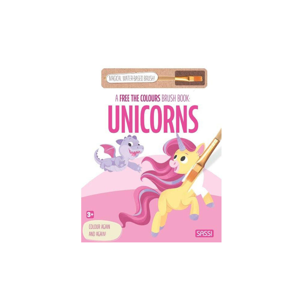 2PK Sassi Free the Colours Reusable Paint Brush Book - Unicorns 3y+