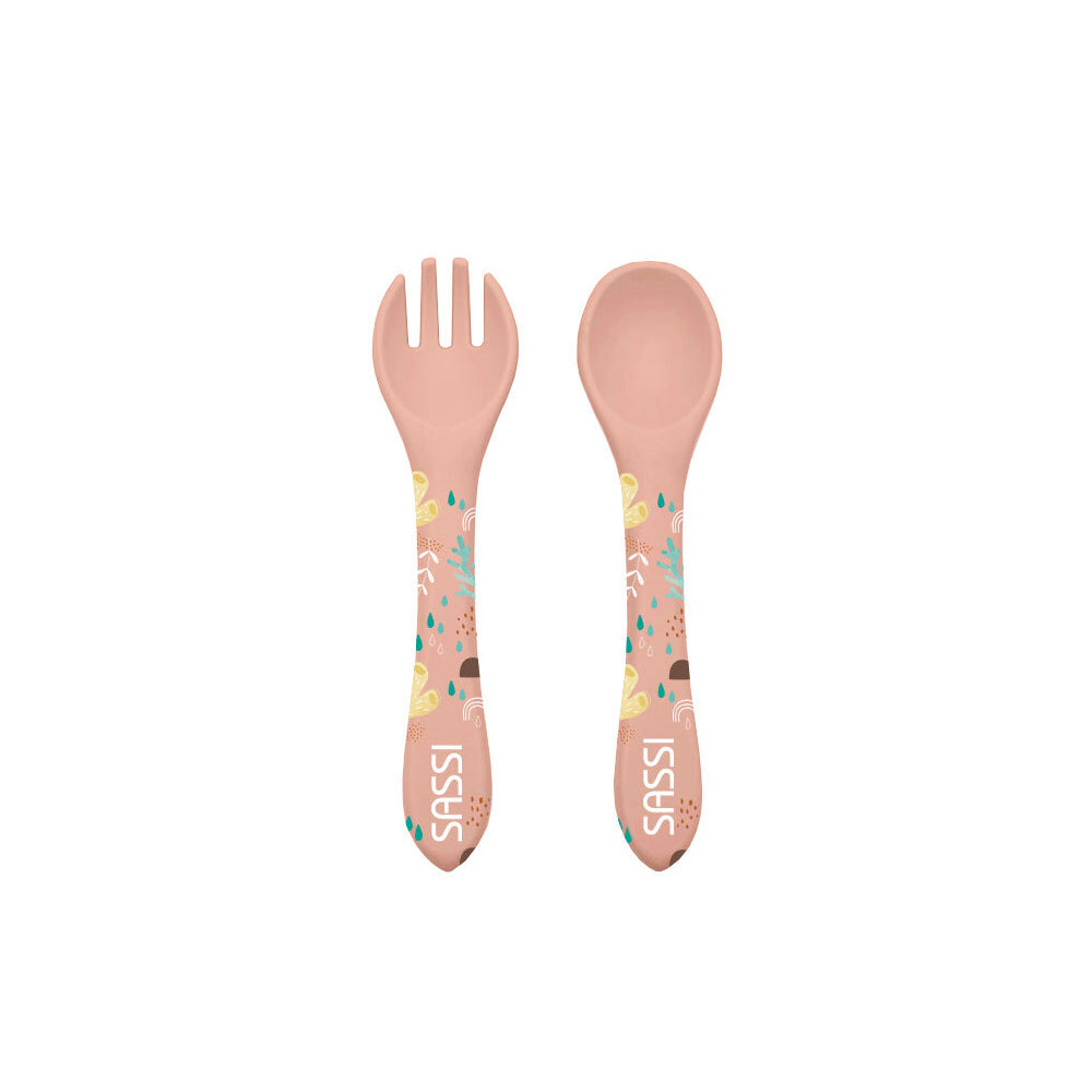 2PK Sassi Silicone Cutlery Set Slurpy The Octopus Baby/Childrens Tableware 6m+