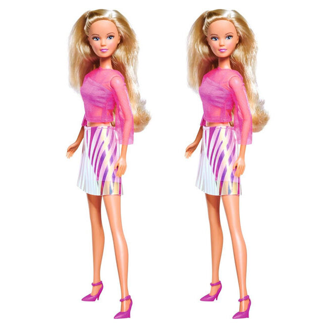 2PK Steffi Love Neon Style Girl Doll Playset 32.5cm Kids Toy Assorted 3y+