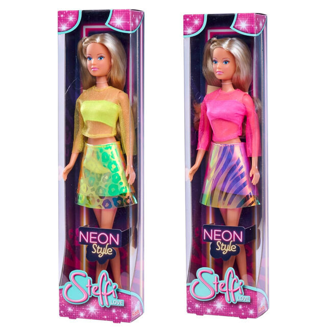 2PK Steffi Love Neon Style Girl Doll Playset 32.5cm Kids Toy Assorted 3y+