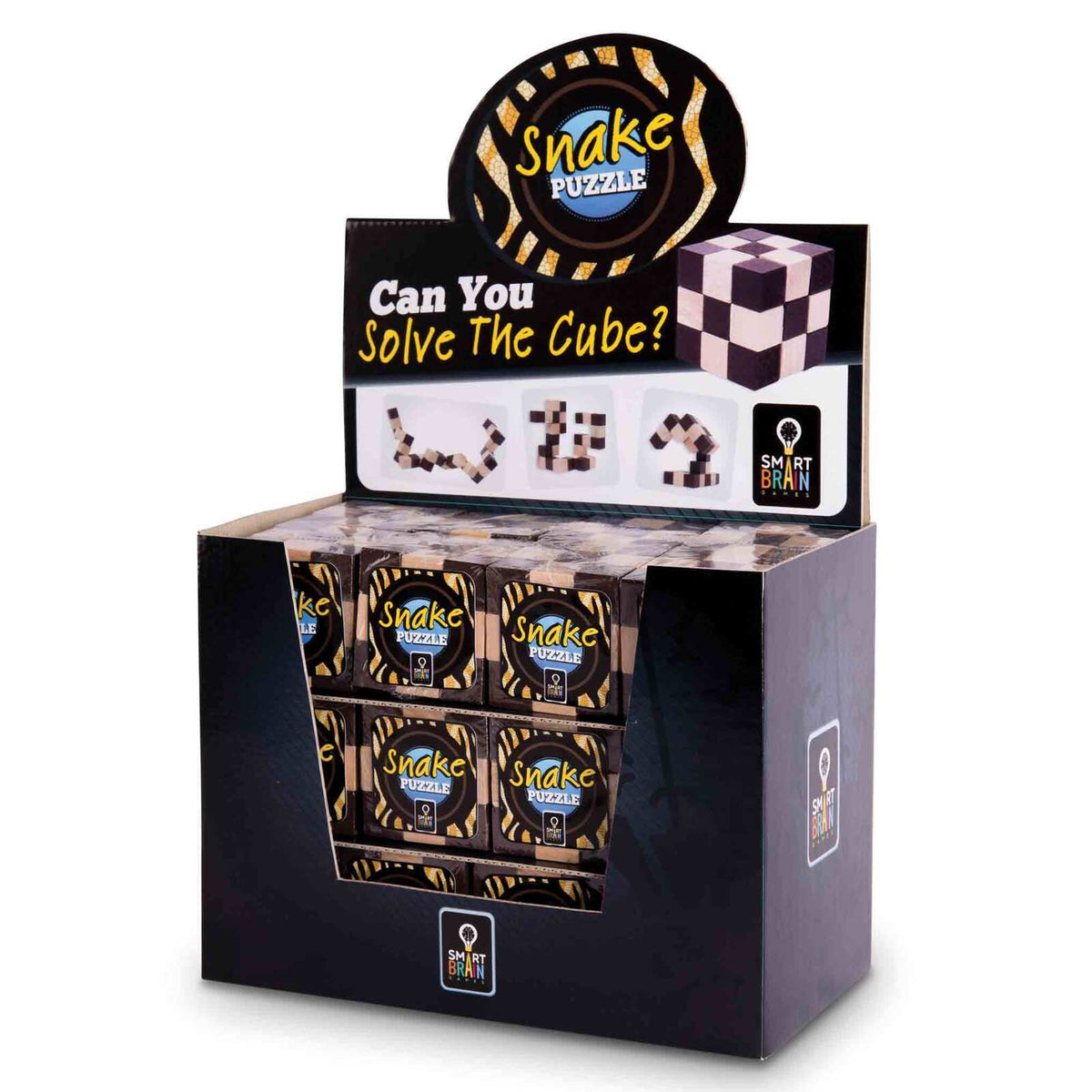 4PK Smart Brain Snake Wood Cube Puzzle Solving Kids Toy