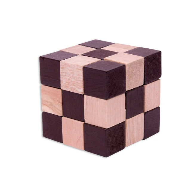 4PK Smart Brain Snake Wood Cube Puzzle Solving Kids Toy
