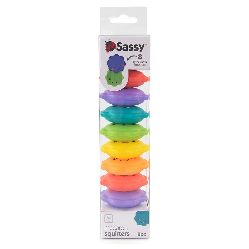 8pc Sassy Baby Macaron Water Squirters Kids Bath Toy 6m+