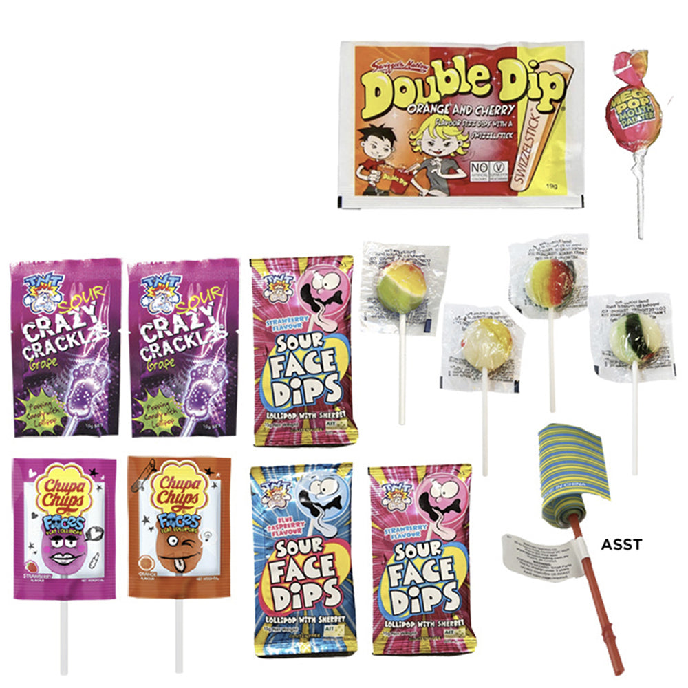 4PK Lots of Lolly Pops Hard Candy & Confectionery Showbag