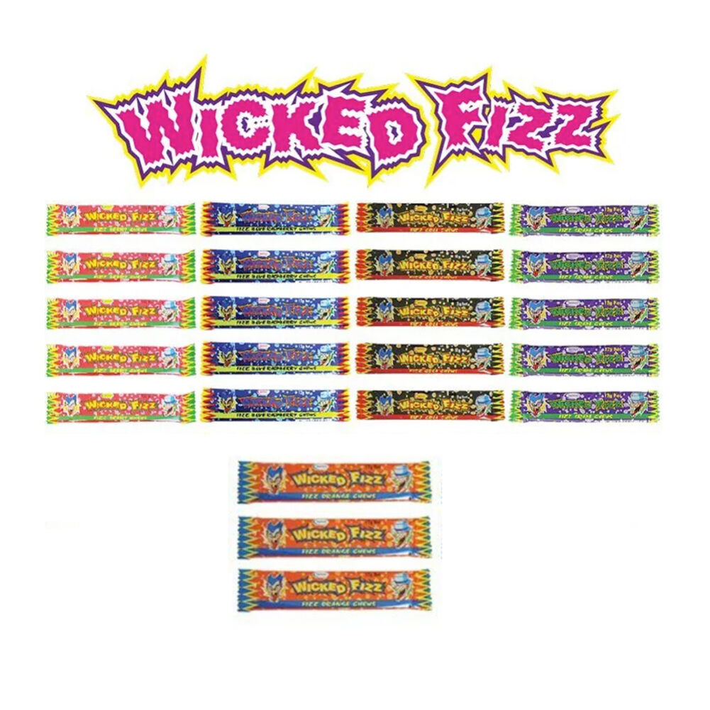 23pc Wicked Fizz Chewy Sour Flavoured Candy Showbag