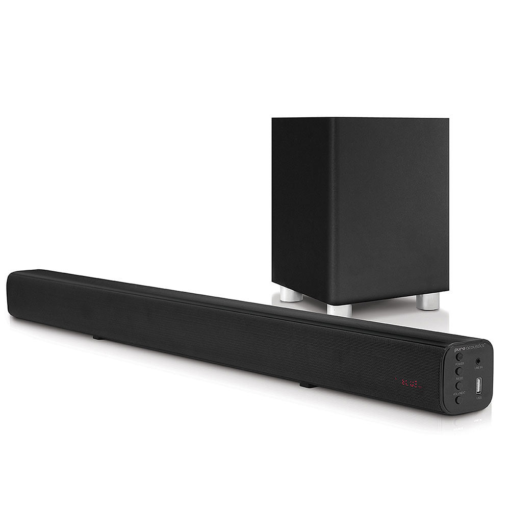 Pure Acoustics SBW-175 Bluetooth Sound-bar w/ Wireless Subwoofer