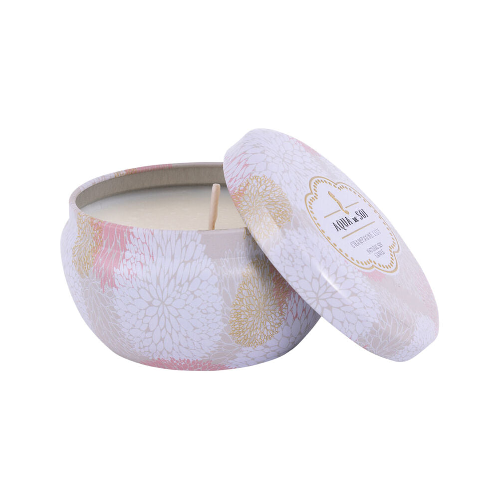 2PK The SOi Co Champagne Lily 9oz Decorative Tin Candles 9.5x9.5cm