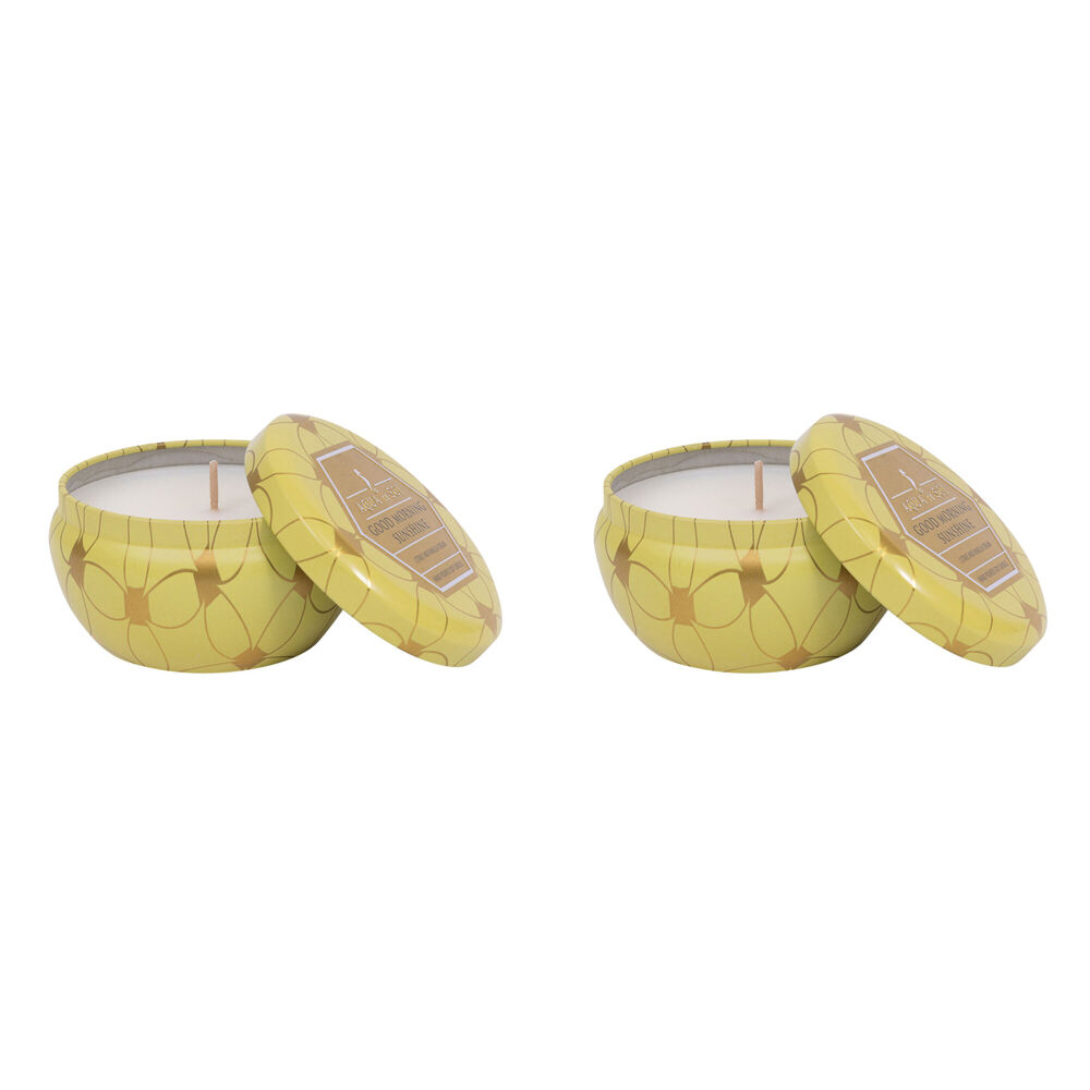 2PK The SOi Co Good Morning Sunshine 9oz Tin Candle 9.5x6cm - Yellow