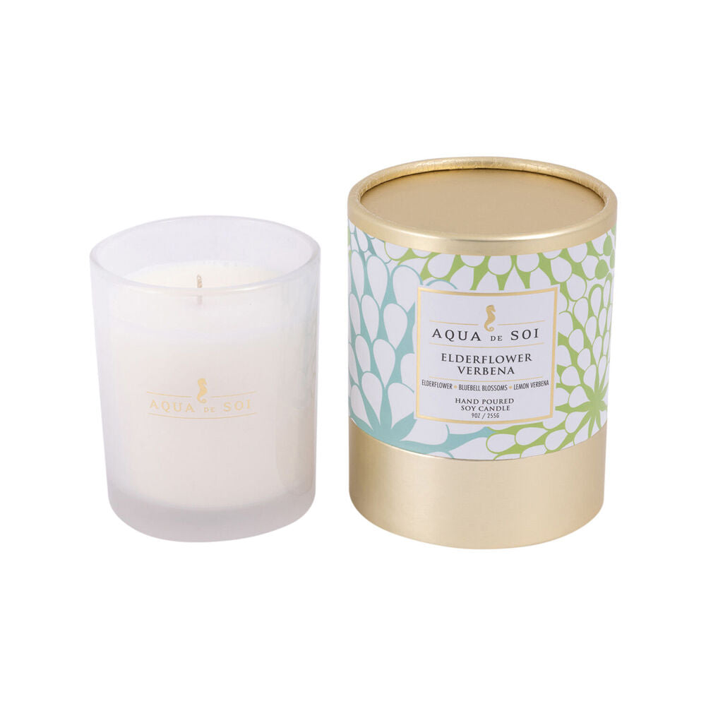 The SOi Co Elderflower Verbena Boxed Wax Candle 9oz 7.5x9.5cm - White