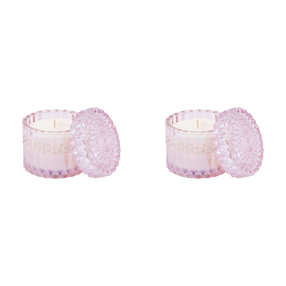 2PK The SOi Co Champagne Lily Petite Shimmer Candle 8oz 8oz 9x8.5cm - Pink