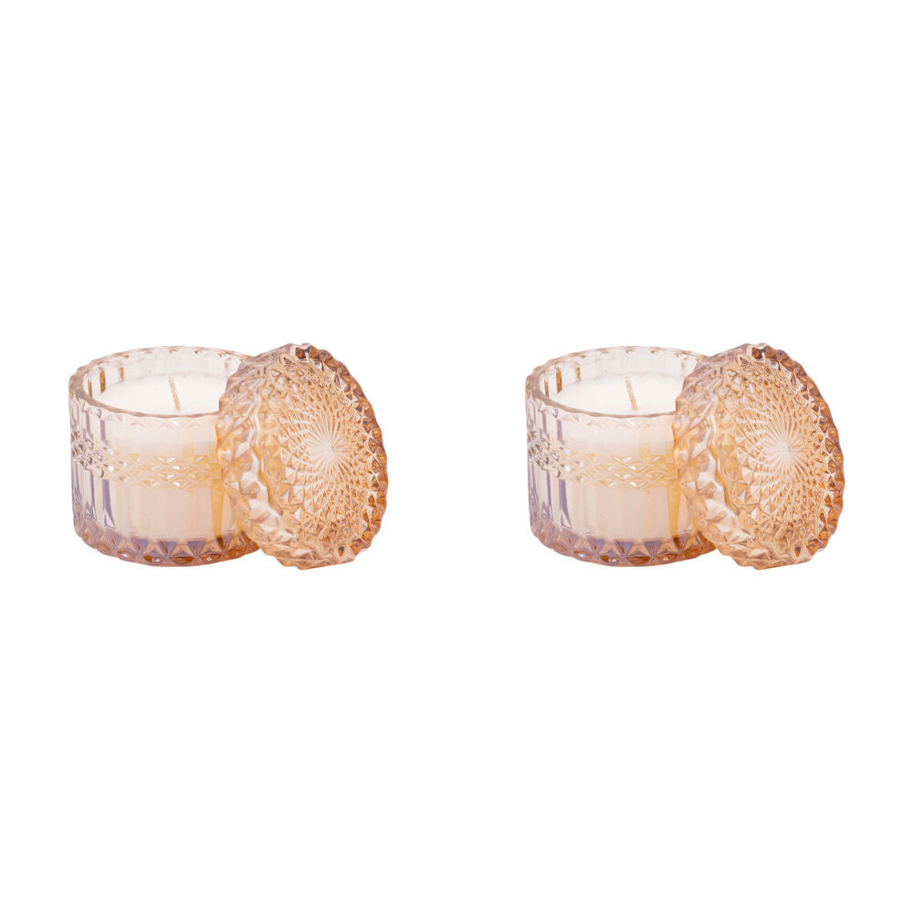 2PK The SOi Co Sparkling Vanilla Petite Shimmer Candle 8oz 8oz 9x8.5cm - Peach