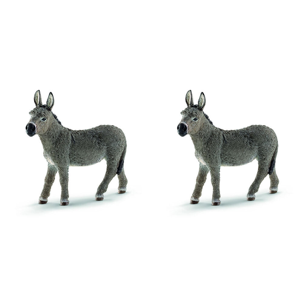 2PK Schleich Kids/Childrens Toy Figurine Donkey 3y+