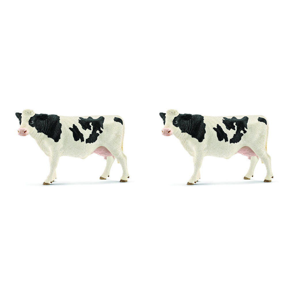 2PK Schleich Kids/Childrens Toy Figurine Holstein Cow 3y+