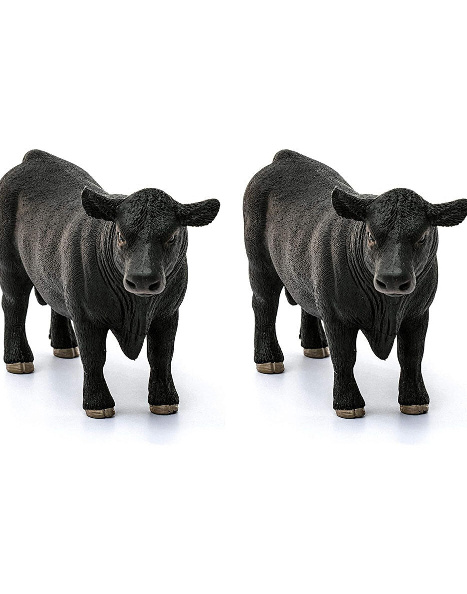 2PK Schleich Kids/Childrens Toy Figurine Black Angus Bull 3y+