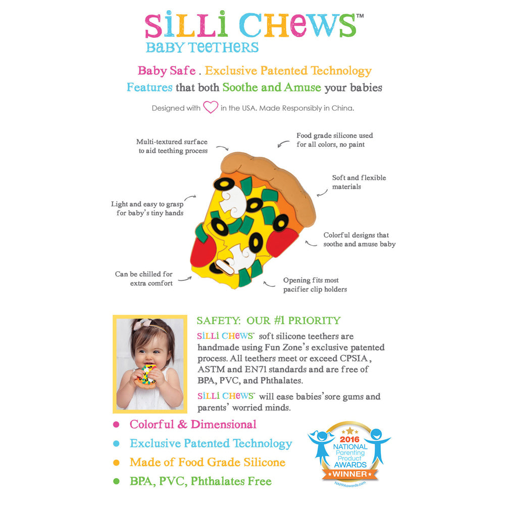 3x 2pc Silli Chews Emoji Soft Silicone Teether Baby Toy 3m+ Yellow