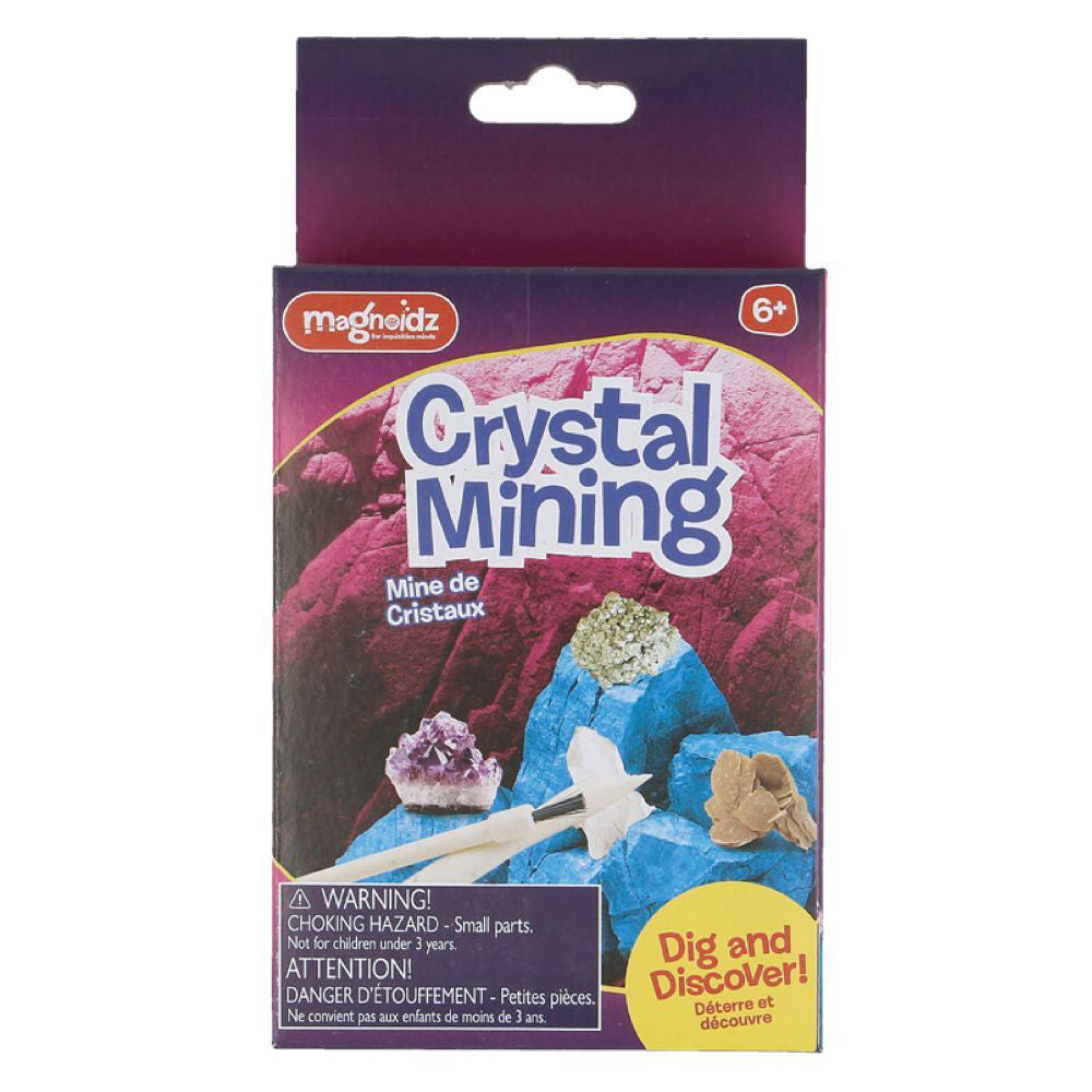 4PK Magnoidz 16cm Dig & Discover Crystal Mining Kit Kids Toy 6y+