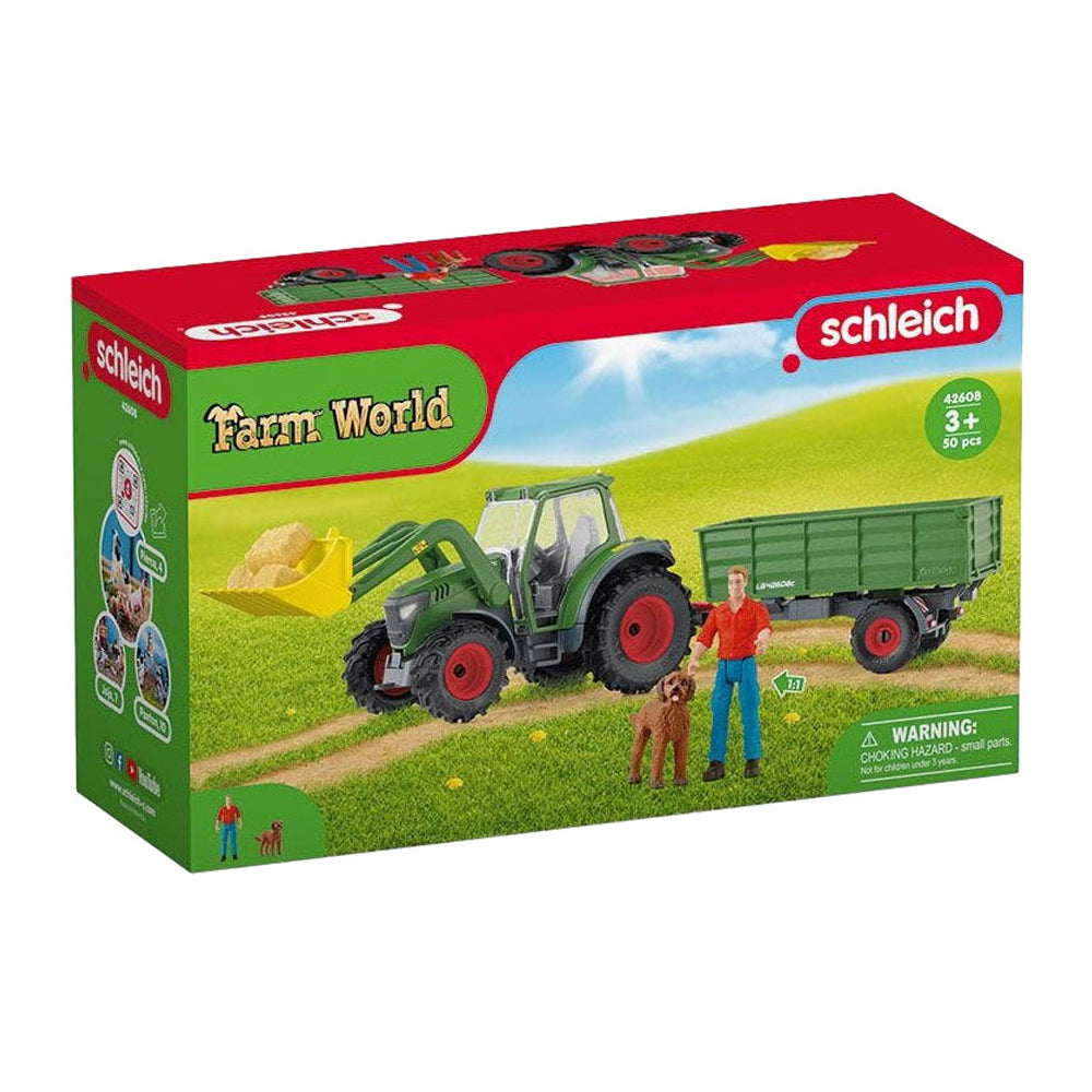 8pc Schleich Tractor w/ Trailer Kids Toy Play Set 3-8y