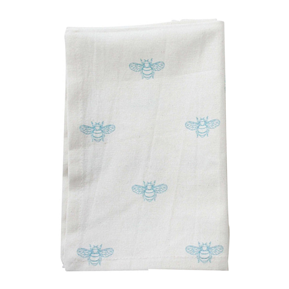 4PK LVD Cotton Stonewash 45cm Square Table Napkin - Bee Blue