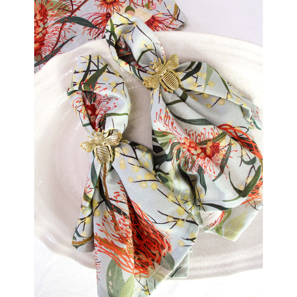 4PK LVD Cotton Stonewash 45cm Square Table Napkin - Gum Flower