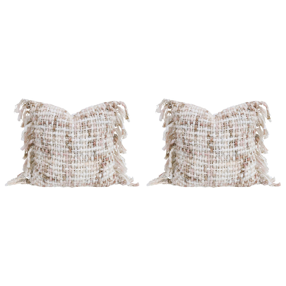2PK LVD Cushion Chunky Knit Pebble Home/Lounge Decor 50cm Square