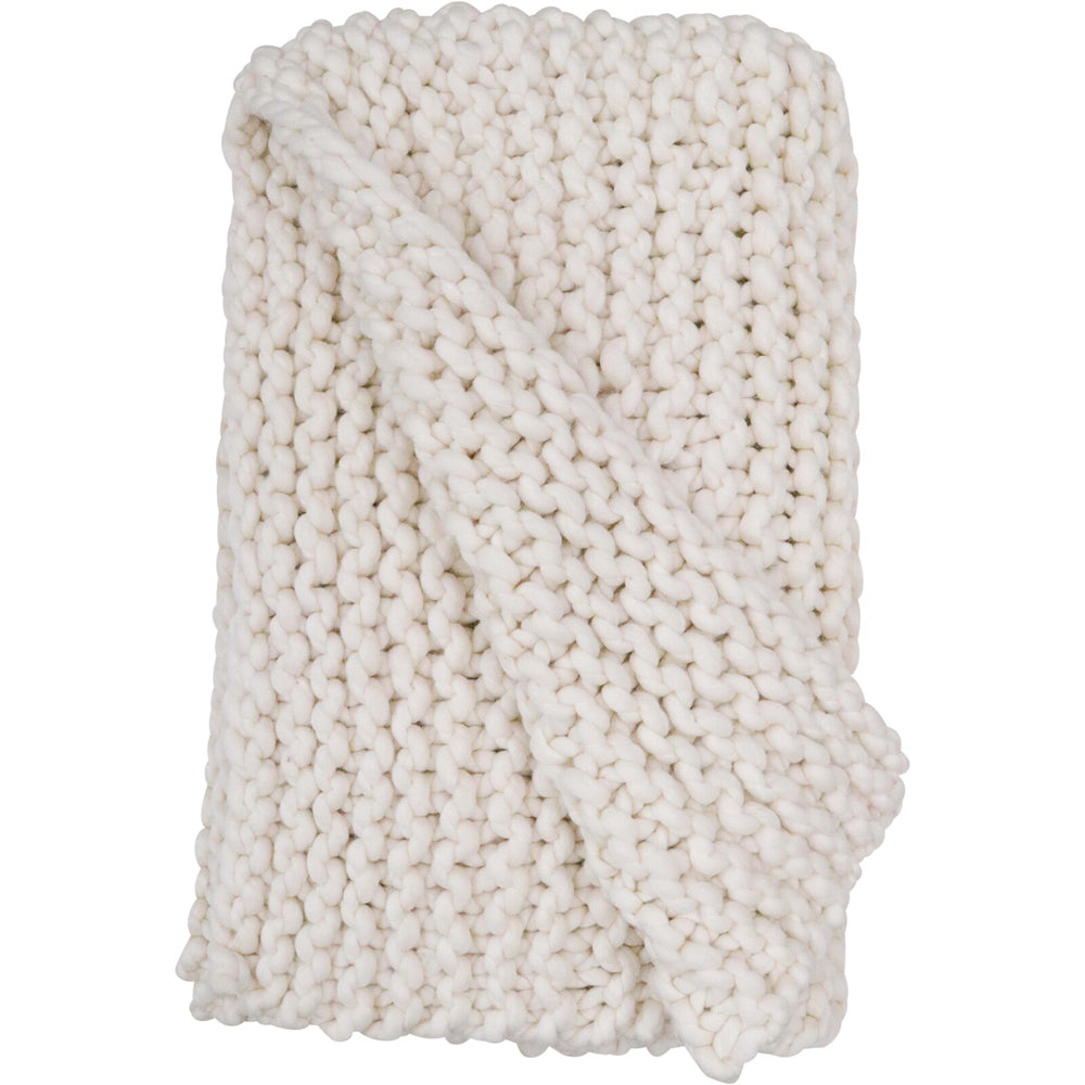 LVD Throw Chunky Tuck Stitch Creme Decorative Home/Lounge Decor